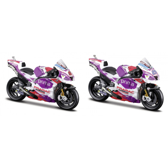 Maisto - Motorrad, Ducati Pramac Racing 2022 (#5 JOHANN ZARCO, #89 JORGE MARTIN), sortiert, 1:18