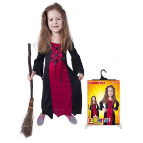 Rappa Detský kostým bordová čarodejnica/Halloween (S) e-balenie