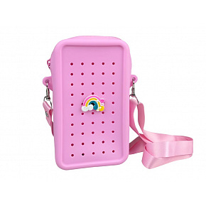 MFP Gifty - Silikonová crossbody taštička růžová a ozdobný pin