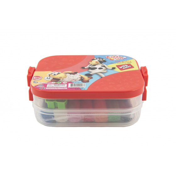 Modelína/Plastelína NARA 7ks modelín 10ks vykrajovátek s doplňky v plastovém boxu 17x13x6cm