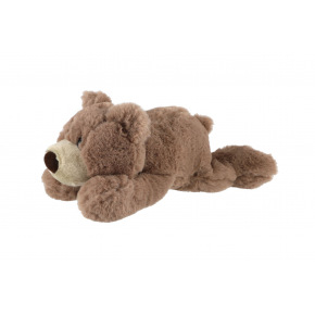 Teddies Medveď ležiaci plyš 28cm svetlo hnedý 0+