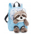 NICI Rucksack 21x26cm mit Plüschtier Waschbär 25cm, hellblau