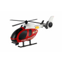 Teddies Hubschrauber, Feuerwehr-Auto aus Kunststoff mit Batterie, mit Licht und Sound in Schachtel 37x17,5x12cm