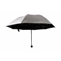 Teddies Regenschirm Sternenhimmel faltbar 25cm Stoff/Metall für Erwachsene silber im Beutel