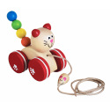 Detoa Kočka/Kočička tahací s myškou dřevo v krabičce 13x11x8cm 12m+