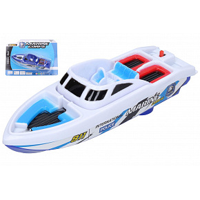 Wiky Člun/loď policejní plast 23cm na baterie 2 barvy na kartě