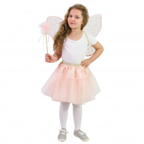 Rappa Detský kostým tutu sukne kvetinová víla Ruženka s paličkou a krídlami e-obal