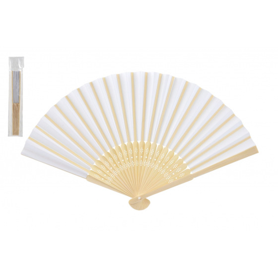 Vějíř skládací dřevo 21cm v sáčku karneval