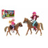 Teddies Kůň 2ks + panenka žokejka 2ks plast v krabici 44x26x12cm