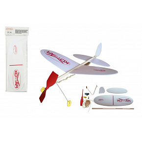 Igralet Flugzeug Mücke Modell mit Gummimotor aus Polystyrol/Holz 38x31cm im Beutel