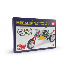 MERKUR - Stavebnice MERKUR - Zestaw konstrukcyjny Merkur 018 Motocykle, 182 elementy, 10 modeli