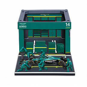 Bburago - Formula Racing F1 Pit Pass set - Aston Martin AMR25 (2025), #14 Fernando Alonso, 1:43