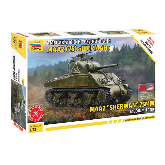 Zvezda Model Kit tank 5063 - M4 A2 (75mm) Sherman Medium Tank (1:72)