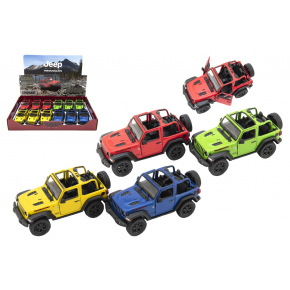 Teddies Auto Kinsmart Jeep Wrangler 2018 Open Top 1:34 12,5 cm Metal 4 kolory Odciągnij