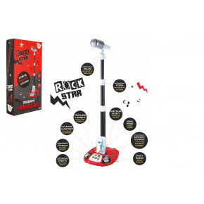 Teddies Mikrofon do karaoke ROCK STAR plastik na baterie ze światłem i dźwiękiem w pudełku 23x45x8cm