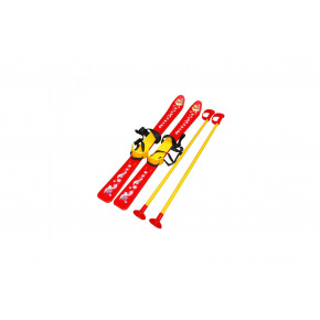 Teddies Dětské lyže s hůlkami plast/kov 76cm červené