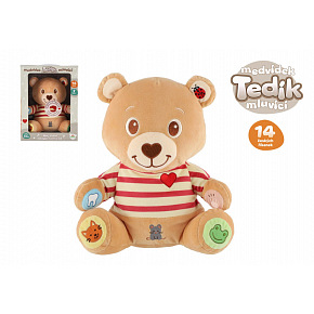 Teddies Medvěd Tedík česky mluvící plyš 22x25cm na baterie v krabici 12m+