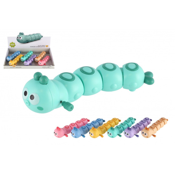 Teddies Červík/housenka vrtící plast 15cm na klíček 6 barev