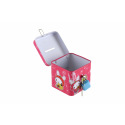 Teddies Spardose mit Schloss, Blechwürfel 7x6cm, 4 Farben