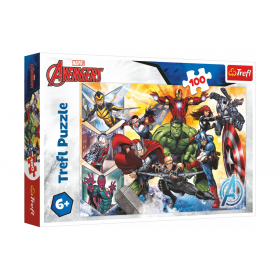 Trefl Puzzle Die Kraft der Avengers/Disney Marvel The Avengers 100 Teile 41x27,5cm in Schachtel 29x19x4cm