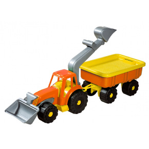 Rappa Androni Traktorový nakladač s vlekem Power Worker - délka 58 cm oranžový
