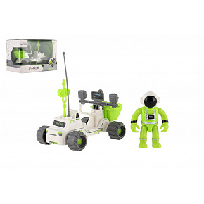 Auto vesmírné s astronautem plast 12x8cm na setrvačník v krabici 16x11cm
