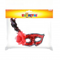 Rappa Rote Maske mit Blume und Feder