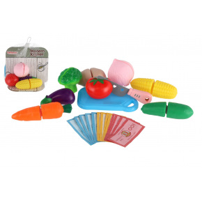 Teddies Zelenina krájecí s prkénkem plast v síťce 18x15cm Teddies Zelenina krájecí s prkénkem plast v síťce 18x15cm