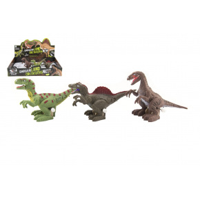 Teddies Dinosaurus natahovací jezdící plast 9x15cm na baterie se světlem mix druhů 12ks v boxu