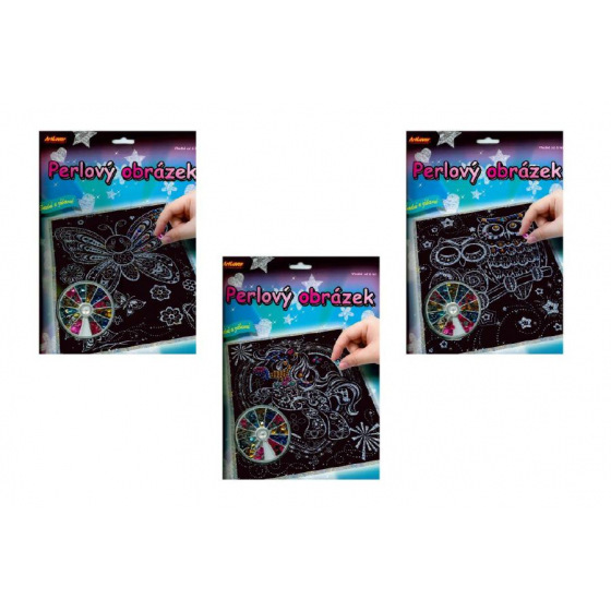 SMT Creatoys Perlenbild 200 Stück bunte Perlen 20,3x25,4cm sortiert 3 Arten auf Karte