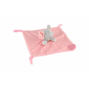 Teddies Elefant Einschlaftuch Beißring Plüsch 25x25cm rosa auf Karte im Beutel 0+