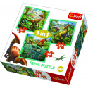 Trefl Puzzle 3v1 Svět Dinosaurů 20x19,5cm v krabici 28x28x6cm