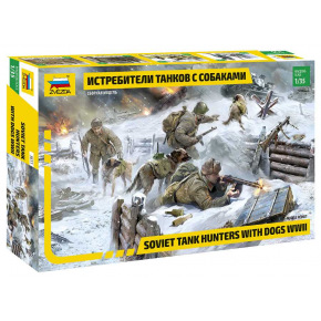 Model Kit figurky 3611 - Soviet Tank Hunters with dogs (1:35)