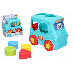 Vkládačka autobus 16cm na volný chod v krabici 18x20x11cm