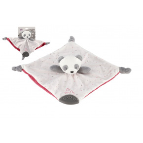 Panda medvěd usínáček kousátko chrastítko plyš  25x25cm na kartě v sáčku 0+
