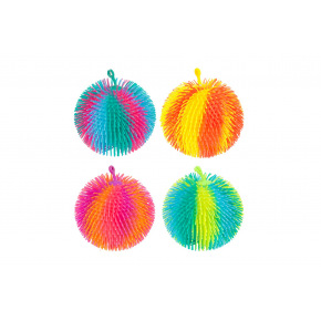 Teddies Loptička antistresová mačkacia chlpatá dúhová 15cm 4 farby