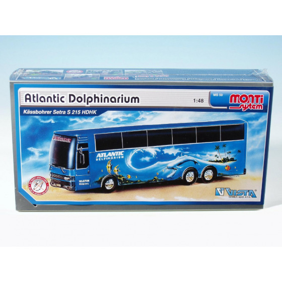Stavebnice Monti System MS 50 Atlantic Dolphinarium Bus 1:48 v krabici 31,5x16,5x7,5cm