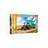 Puzzle Zemědělská technika: traktor s přívěsem 100 dílků 41x27,5cm v krabici 29x19x4cm
