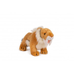 Tygr šavlozubý plyš 27x14cm hnědý 0m+