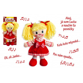 Teddies Pluszowa lalka Pluszowa Lucka 30 cm Słowacki śpiew na karcie 0+