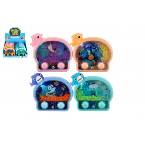 Teddies Vodní hra hlavolam svítící mořské zvířátko plast 13x12cm na baterie 4 barvy 