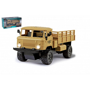 Wiky Auto RC Militär-LKW Kunststoff 24cm 27MHz ferngesteuert.Steuerung. mit Licht in der Box auf Batterien. 32x16x14cm