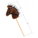 FAUNICA Hobby horse Bonnie, tmavě hnědý kůň na tyči