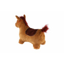 Teddies Hüpfpferd Plüsch braun Sitzhöhe 23cm mit Batterie und Sound in Box 35x22x13cm 12m+