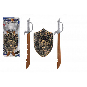 Teddies Meč rytířský 2ks se štítem na kartě