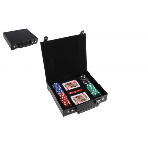 Teddies Poker sada 100ks + karty + kostky v kufříku v krabici 28x25x8cm