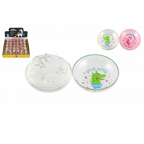 Teddies Sliz - hmota 20g 5cm jednorožec třpytivý 2 barvy v plastové krabičce