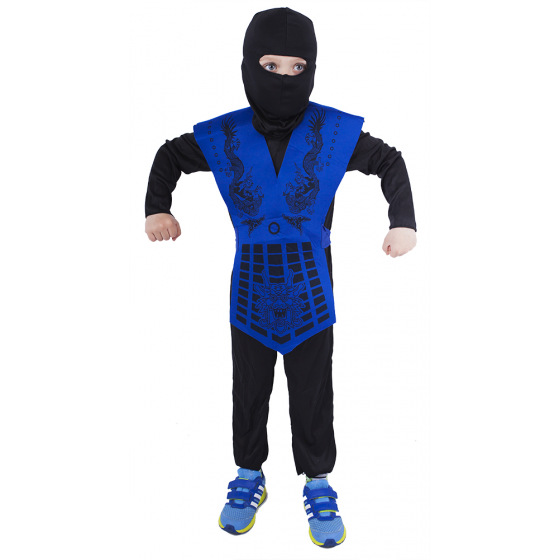 Rappa Kinderkostüm blauer Ninja (S)