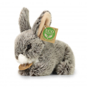 Rappa Plyšový králík tmavě šedý ležící 17 cm ECO-FRIENDLY