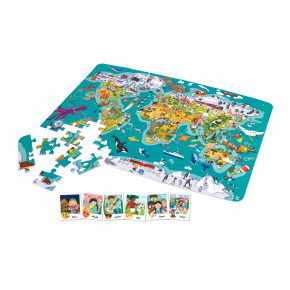 Hape Kids Puzzle - Mapa świata 2 w 1